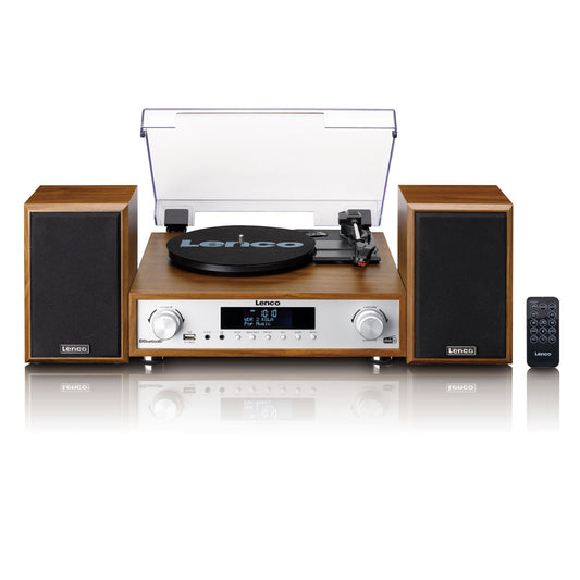 Lenco MC-160WD | HiFi Stereo System with Record Player | DAB+/FM Radio | Bluetooth® Speaker | Wood