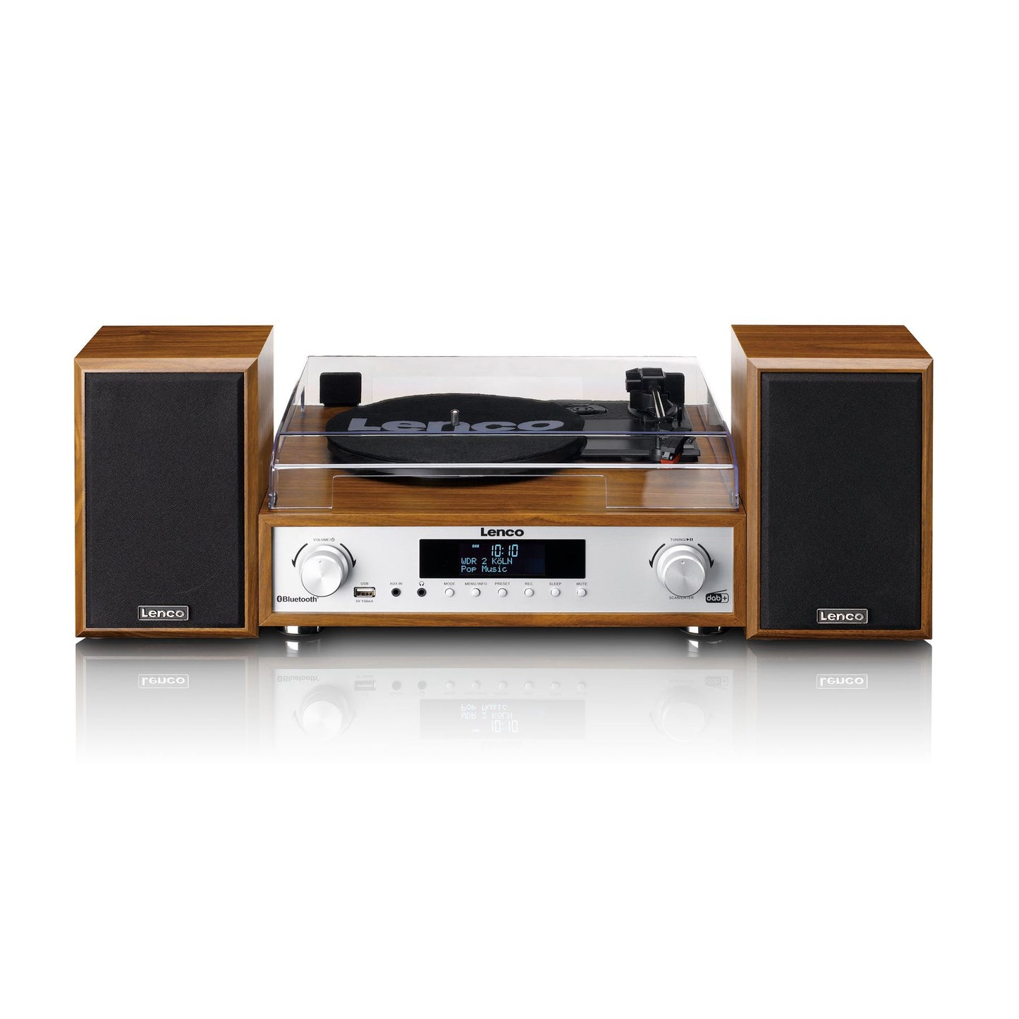 Lenco MC-160WD | HiFi Stereo System with Record Player | DAB+/FM Radio | Bluetooth® Speaker | Wood