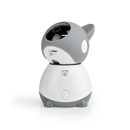 Nedis SmartLife Indoor Camera | Wi-Fi | Full HD 1080p | Pan tilt | Cloud Storage (optional) / microSD (not included) | With motion sensor | Night vision | Grey / White