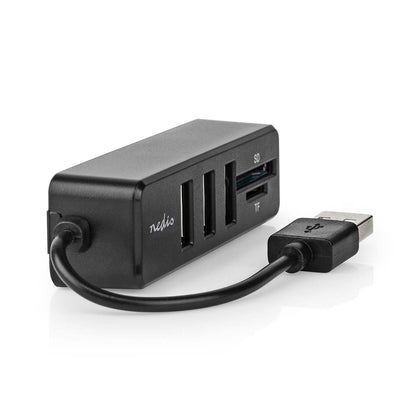 Nedis USB Hub | 1x USB-A | 3x USB A Female | 5 port(s) | USB 2.0 | USB Powered | SD & MicroSD