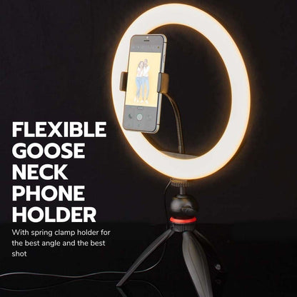 Nedis Ring Light | 10 inch | 120 LED's | 2700 - 6700 K | Tripod | Black
