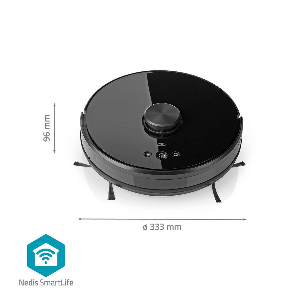 Nedis SmartLife Robot Vacuum Cleaner | Laser Navigation | Wi-Fi | Capacity collection reservoir: 0.6 l | Automatic charging | Maximum operating time: 2 hrs | Black | Android™ / IOS