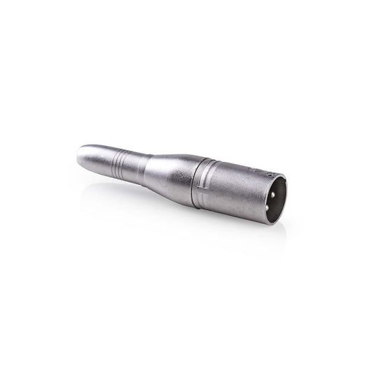 Nedis XLR Adapter | XLR 3-Pin Male | 6.35 mm Female | Nickel Plated | Straight | Metal | Silver | 10 pcs | Box