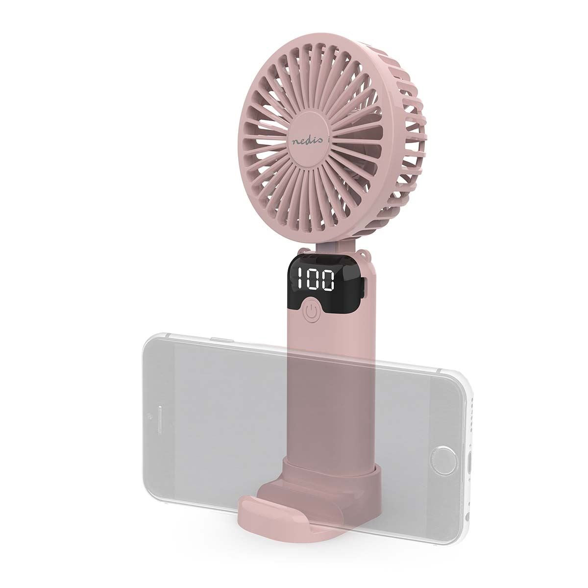 Nedis FNHH3BOX3 | Hand Fan | 90 mm | 6-Speed Settings | 6 Units incuding Display | Pink