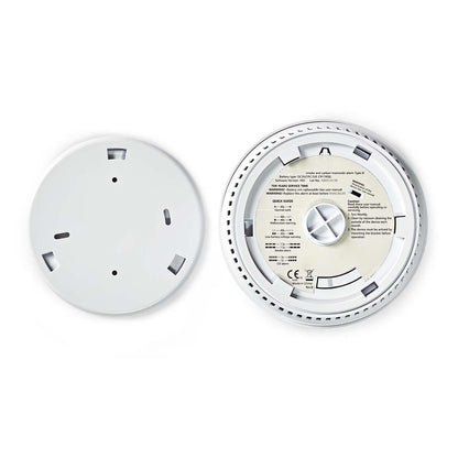 Nedis Smoke & Carbon Monoxide Alarm | Battery Powered | Battery life up to: 10 year | EN 14604 | With test button | 85 dB | ABS | White
