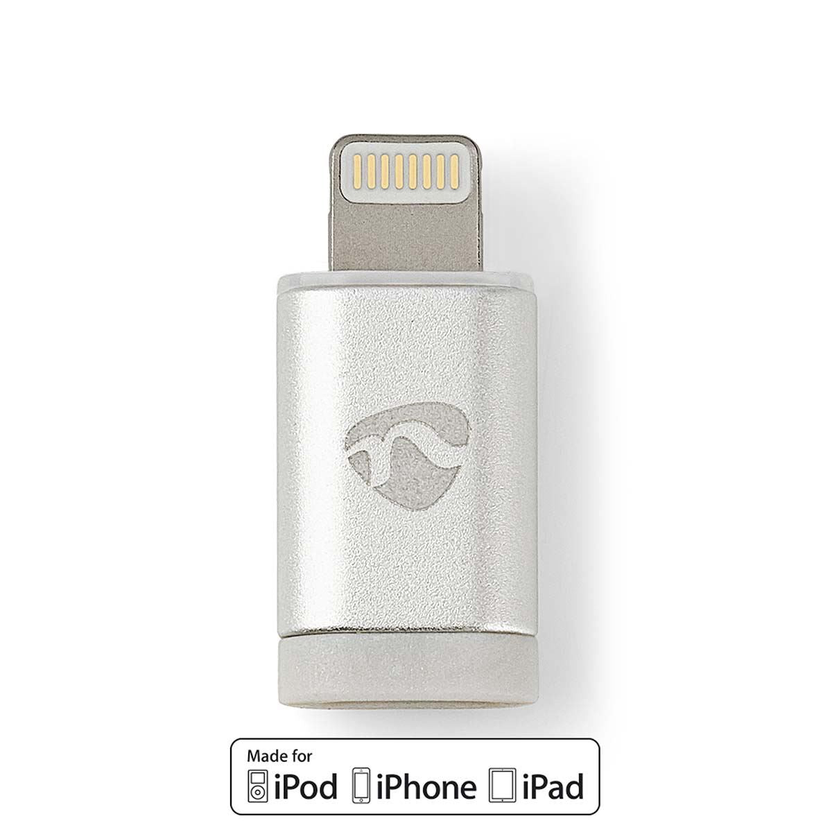 Nedis Lightning Adapter | Apple Lightning 8-Pin | USB Micro-B Female | Gold Plated | Round | Aluminium