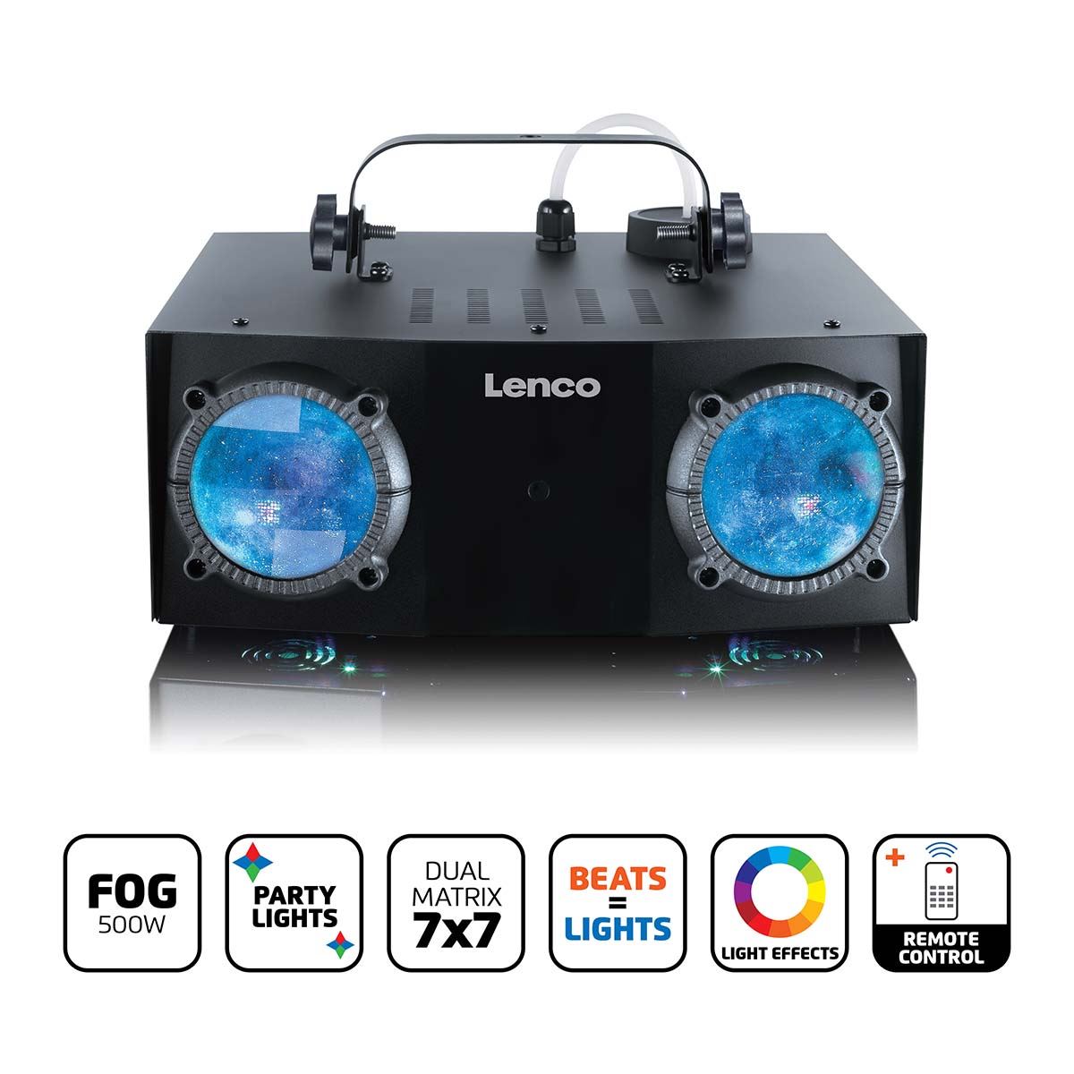 Lenco LFM-110BK | Dual Matrix Party LED Light | With Fog Machine