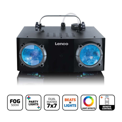 Lenco LFM-110BK | Dual Matrix Party LED Light | With Fog Machine