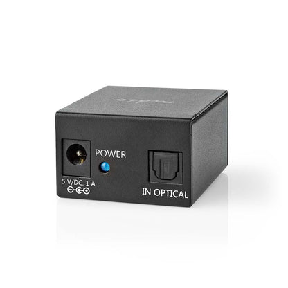 Nedis Digital Audio Splitter | 2-way | Connection input: TosLink Female | Connection output: 2x TosLink | Push Button | Metal | Black