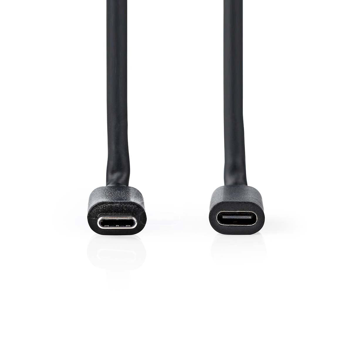 Nedis USB Cable | USB 3.2 Gen 1 | USB-C™ Male | USB-C™ Female | 60 W | 4K@60Hz | 5 Gbps | Nickel Plated | 2.00 m | Round | PVC | Black | Label