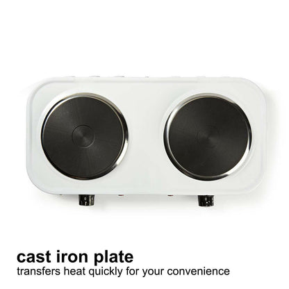 Nedis Electric Cooking Plates | Cooking zones: 2 | 2000 W | Overheating protection | White