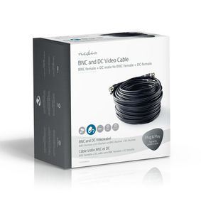 Nedis CCTV Security Cable | BNC / DC | 20.0 m | Round | PVC | Black | Gift Box
