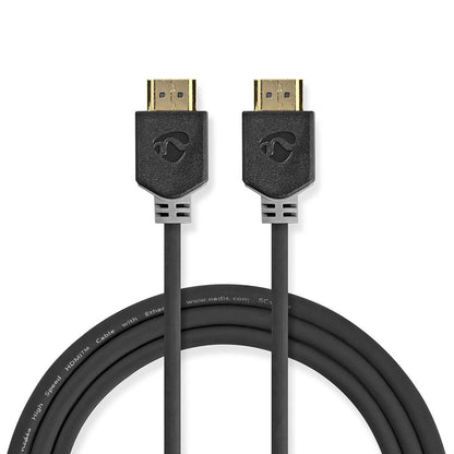 Nedis Ultra High Speed HDMI™ Cable | HDMI™ Connector | HDMI™ Connector | 8K@60Hz | 48 Gbps | 1.00 m | Round | 6.0 mm | Anthracite | Window Box