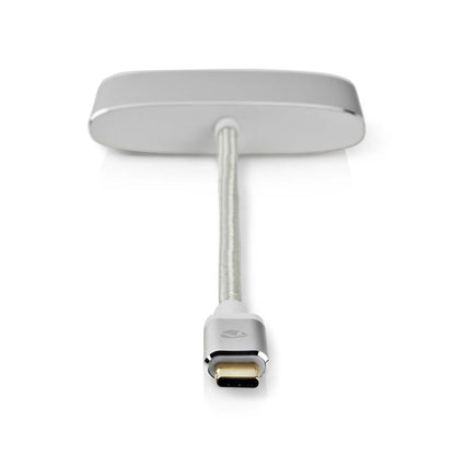 Nedis USB Multi-Port Adapter | USB 3.2 Gen 1 | USB-C™ Male | USB-A Female / USB-C™ Female / VGA Female | 5 Gbps | 0.20 m | Round | Gold Plated | Braided / Nylon | Silver | Cover Window Box