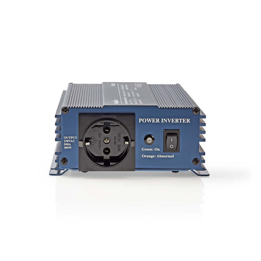 Nedis Power Inverter Pure Sine Wave | Input voltage: 12 V DC | Device power output connection(s): Type F (CEE 7/3) | 230 V AC 50 Hz | 300 W | Peak power output: 500 W | Screw Terminal | Pure Sine Wave | Fuse | Blue