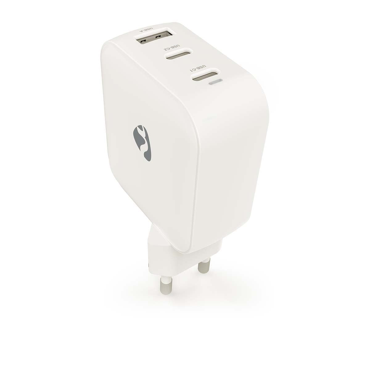 Nedis Wall Charger | 100 W | GaN | PD3.0 | Quick charge feature | 2.5 / 3.0 / 5.0 A | Number of outputs: 3 | USB-A / 2x USB-C™ | Automatic Voltage Selection | White
