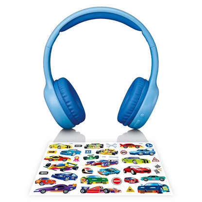 Lenco HPB-110BU | Kids Bluetooth® headphone 85dB  | with stickers | Blue