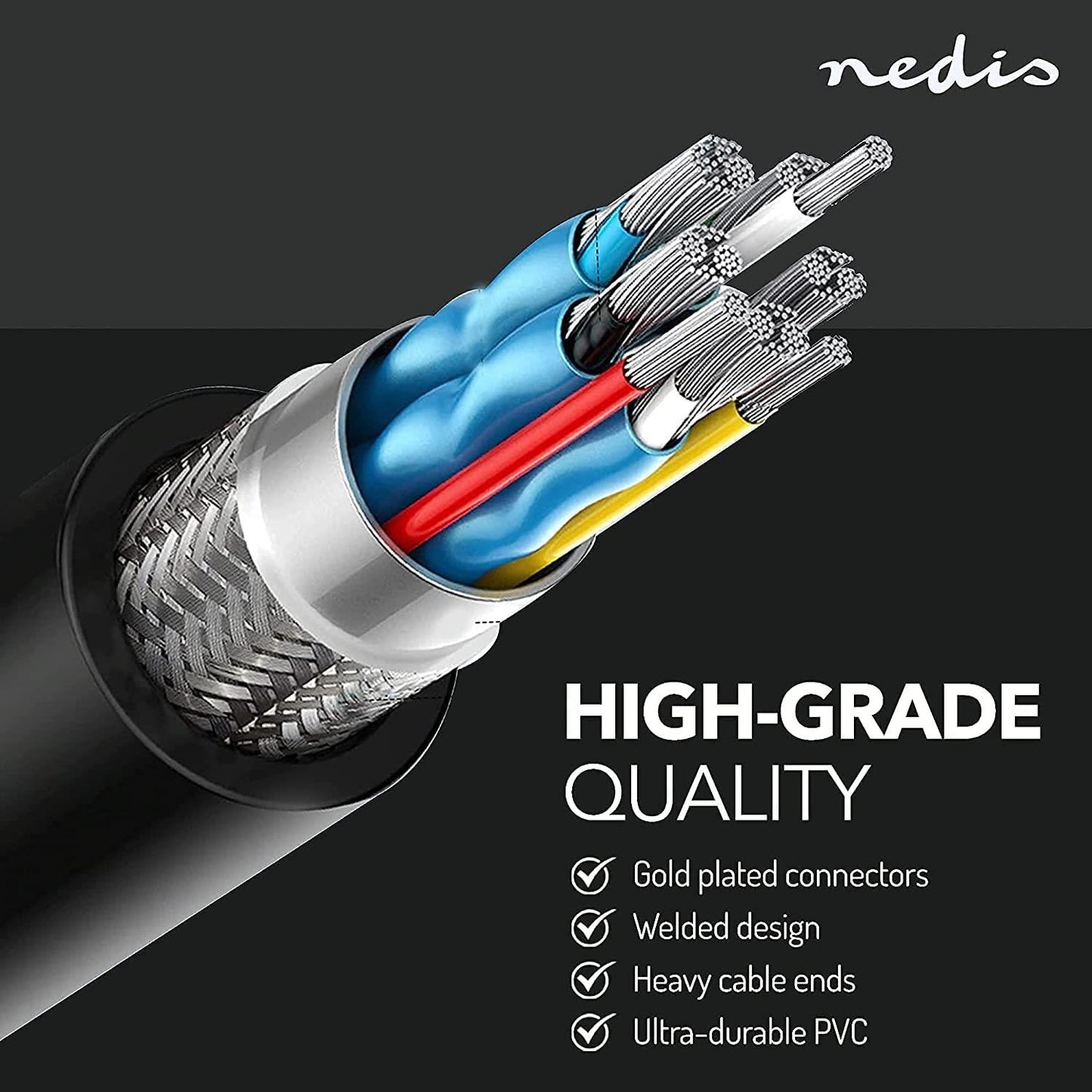 Nedis Ultra High Speed HDMI™ Cable | HDMI™ Connector | HDMI™ Connector | 8K@60Hz | 48 Gbps | 2.00 m | Round | 6.5 mm | Black | Envelope