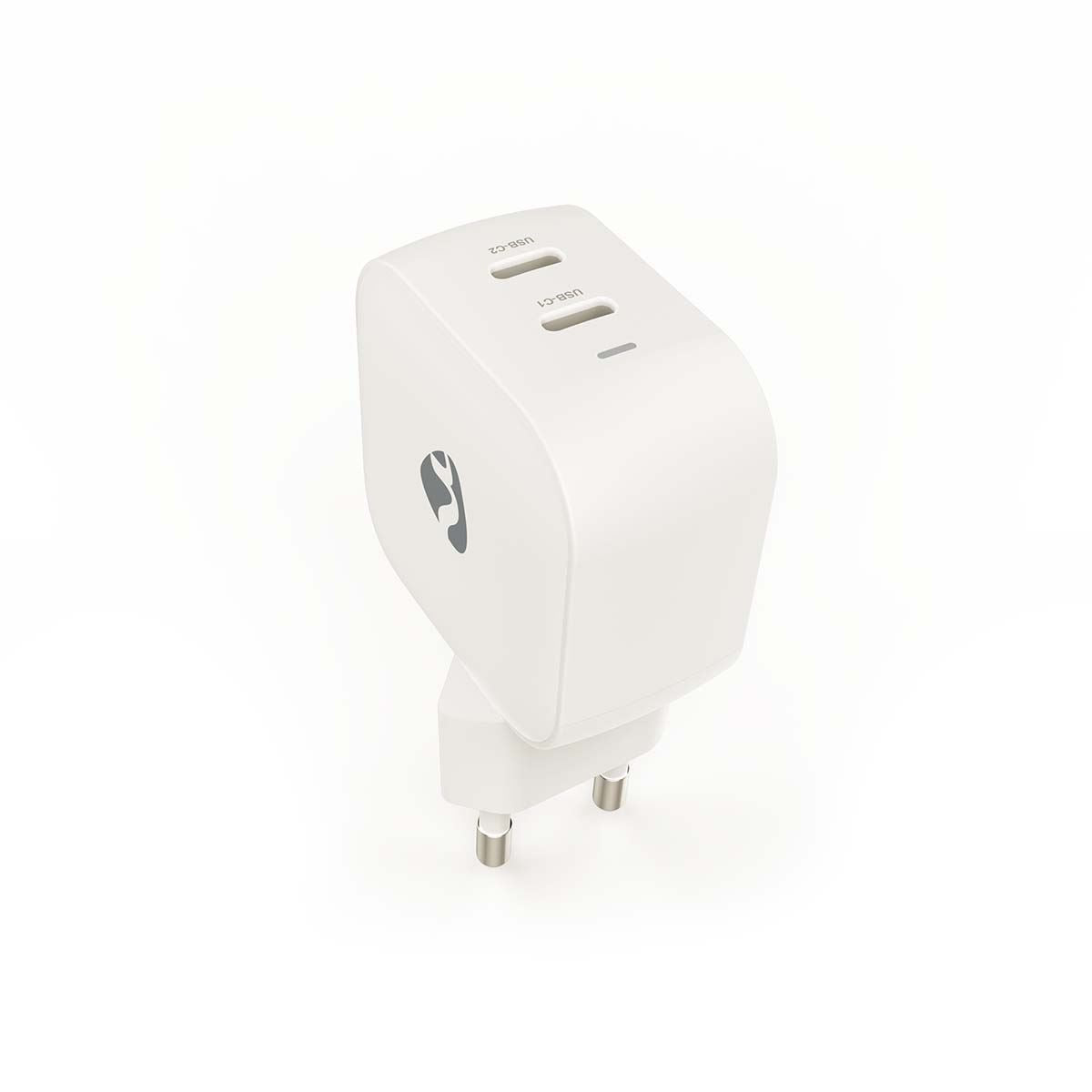 Nedis Wall Charger | 45 W | GaN | PD3.0 | Quick charge feature | 2.25 / 3.0 A | Number of outputs: 2 | 2x USB-C™ | Automatic Voltage Selection | White