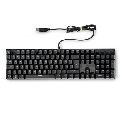 Nedis Wired Gaming Keyboard | USB Type-A | Mechanical Keys | LED | German | DE Layout | USB Powered | Power cable length: 1.50 m | Gaming