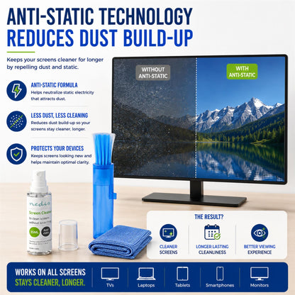Nedis Screen Cleaner | Spray | 35 ml | Notebook / Smartphone / Tablet / TV Screen | Wiper included