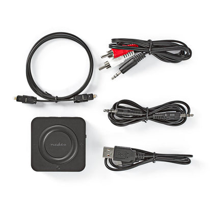 Nedis Bluetooth® Transmitter Receiver | Connection input: 1x AUX / 1x SPDIF | Connection output: 1x AUX / 1x SPDIF | AptX ™ Low latency / AptX™ / SBC | Up to 2 Devices | Maximum battery play time: 22 hrs | Black