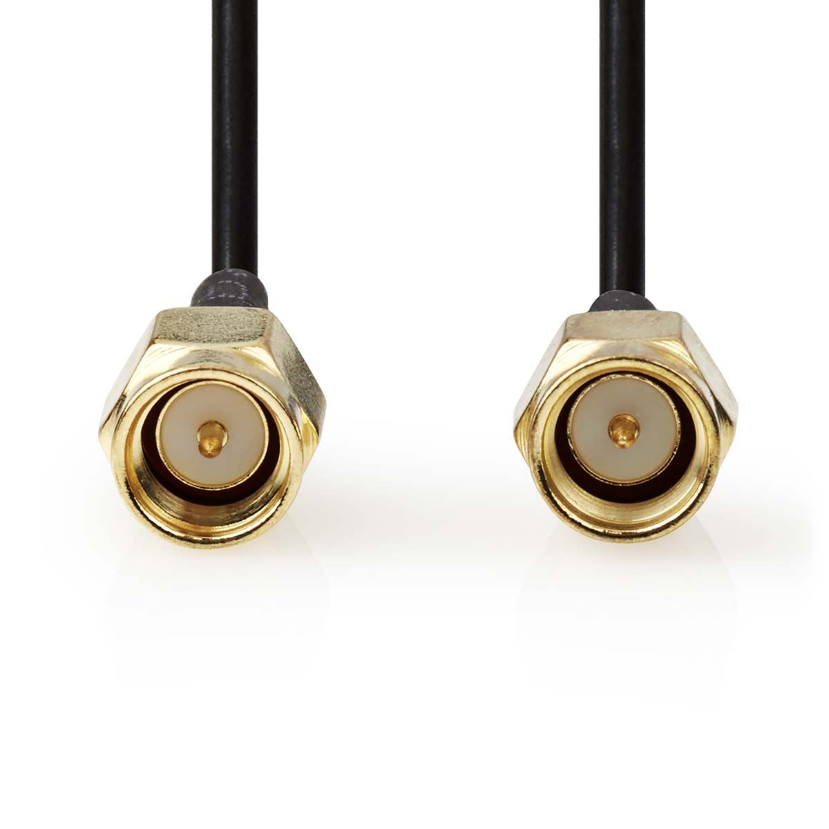 Nedis SMA Cable | SMA Male | SMA Male | Gold Plated | 50 Ohm | Single Shielded | 1.00 m | Round | PVC | Black | Label
