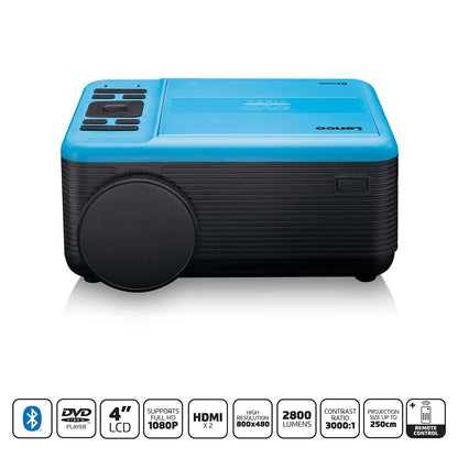 Lenco LCD Projector with DVD player and Bluetooth® Blue