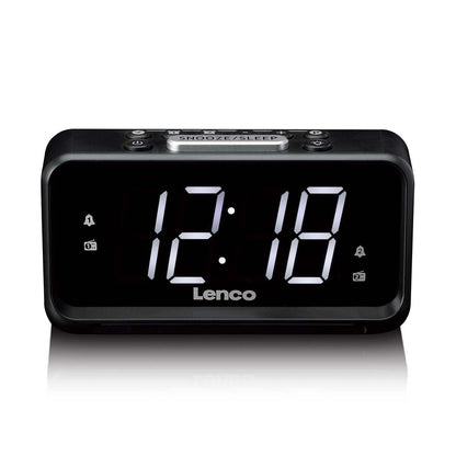 Lenco CR-28BK | FM Clock Radio | Night Light | Black