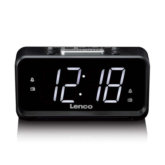 Lenco CR-28BK | FM Clock Radio | Night Light | Black