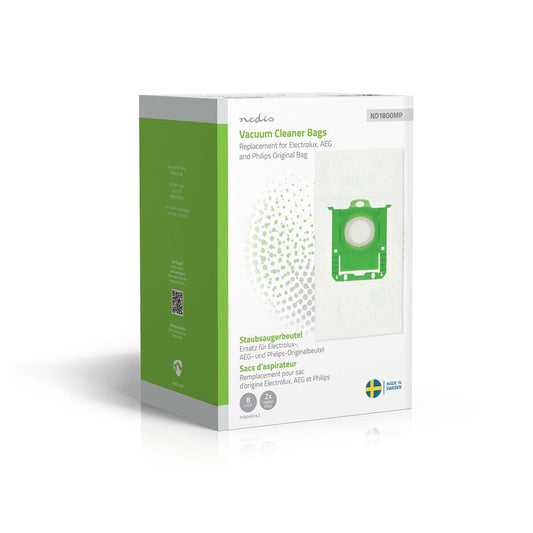 Nedis Vacuum Cleaner Bag | 8 pcs | Synthetic | Most sold for: Replacement for Electrolux, AEG and Philips Original Bag | White