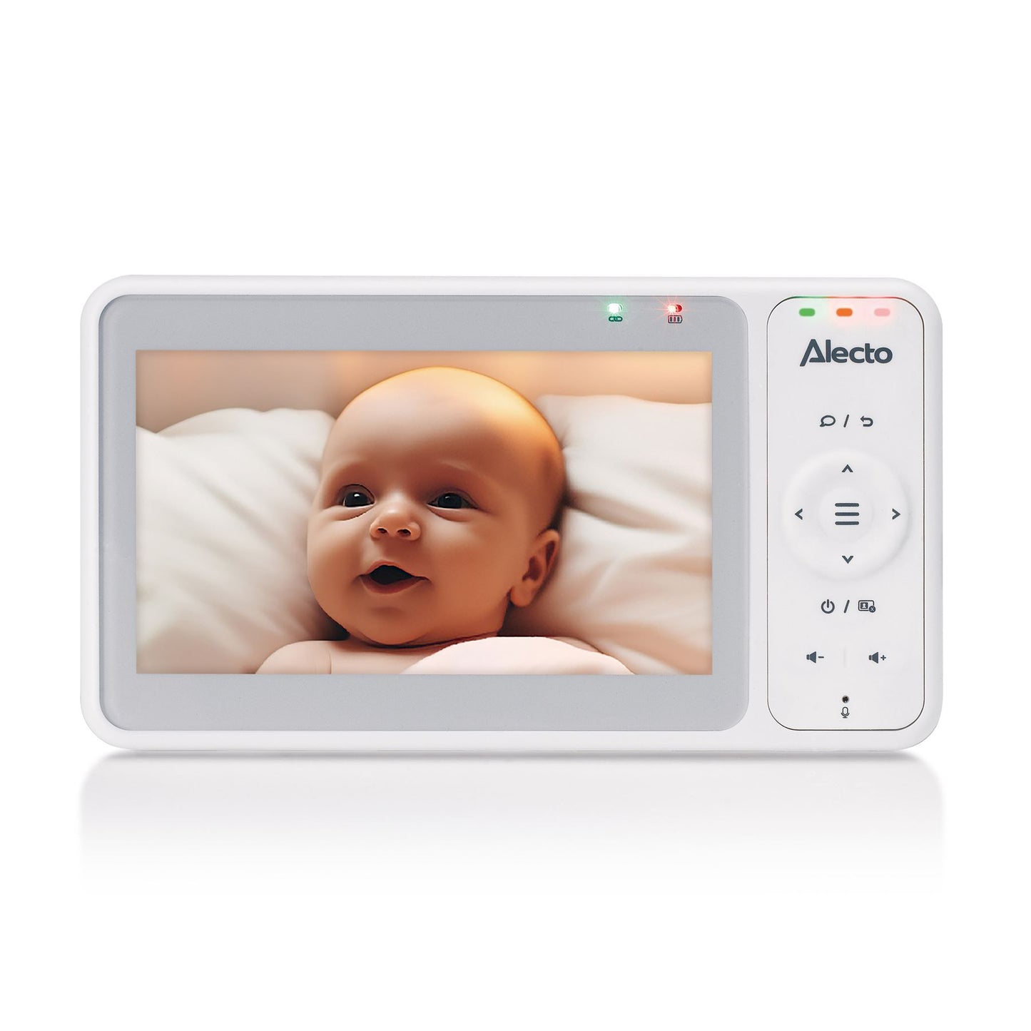 Alecto DVM2050 | Baby Monitor with Camera 5.0-inch Display - Night vision, Night Light, Temperature Display, 16 hours Standby Time | White / Grey