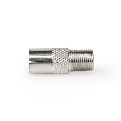 Nedis Satellite & Antenna Adapter | F Female | IEC (Coax) Female | Nickel Plated | 75 Ohm | Straight | Metal | Silver | 1 pcs | Box