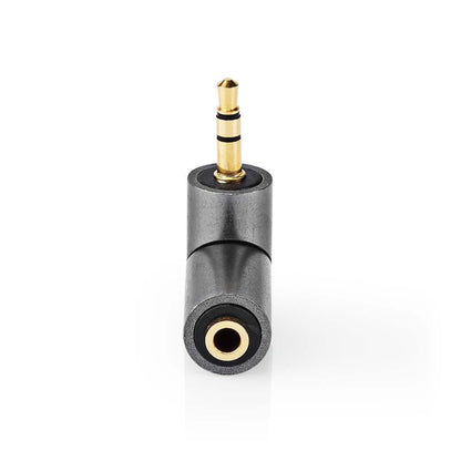 Nedis CATB22975GY | Stereo Audio Adapter | 3.5 mm Male | 3.5 mm Female | Gold Plated | Straight | Metal | Gold / Gun Metal Grey | 1 pcs | Cover Window Box