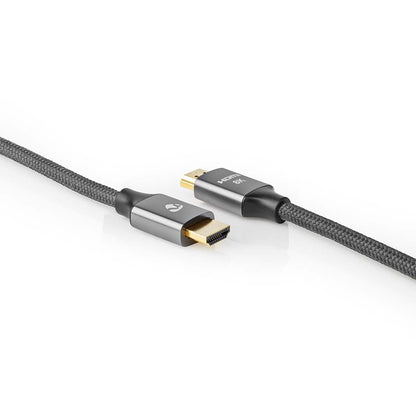 Nedis Ultra High Speed HDMI™ Cable | HDMI™ Connector | HDMI™ Connector | 8K@60Hz | 48 Gbps | 2.00 m | Round | 6.3 mm | Anthracite / Gun Metal Grey | Cover Window Box