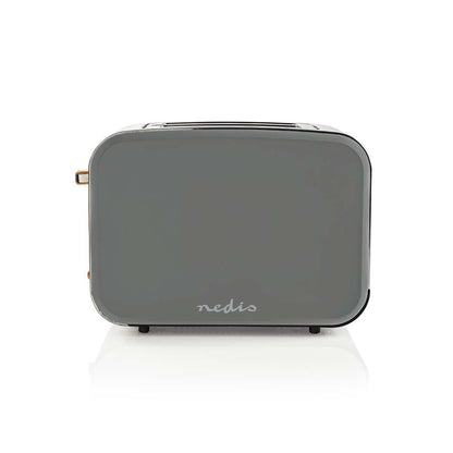 Nedis Toaster | Soft Touch Series | 2 Bread Slices | 2 Slots | Browning levels: 6 | Defrost feature | Grey