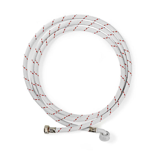 Nedis Nylon Inlet Hose | 1/2'' | 3/4'' | 10 Bar | 90 °C | 2.50 m | Application: Dish / Washing Machine | Nylon | Red / White
