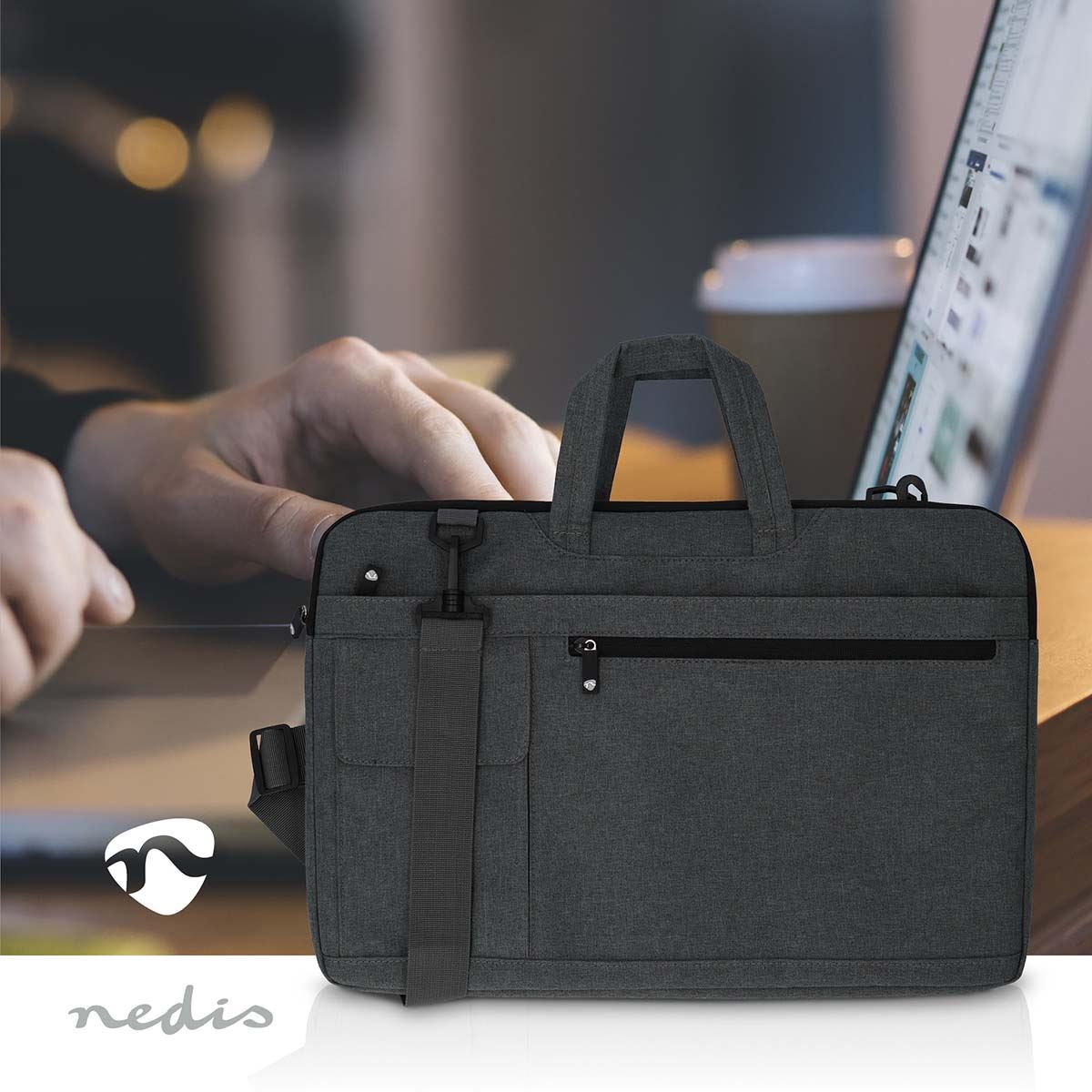 Nedis Notebook Bag | 17 - 18" | Wearing belt | 8 Compartments | 30 mm | 320 mm | 460 mm | Polyester