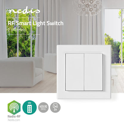 Nedis RF Dual Wall Switch | 433 MHz Remote Operation