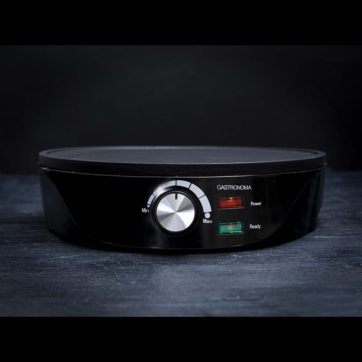 Gastronoma Crepe Maker | Diameter: 300 mm | 1000 W | Non stick coating | Temperature setting | Indicator light | Black | Metal
