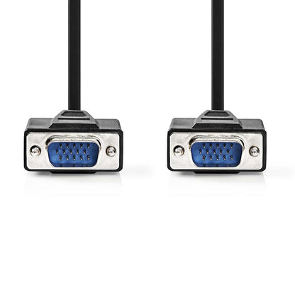 Nedis VGA Cable | VGA Male | VGA Male | Nickel Plated | Maximum resolution: 1024x768 | 2.00 m | Round | ABS | Black | Box