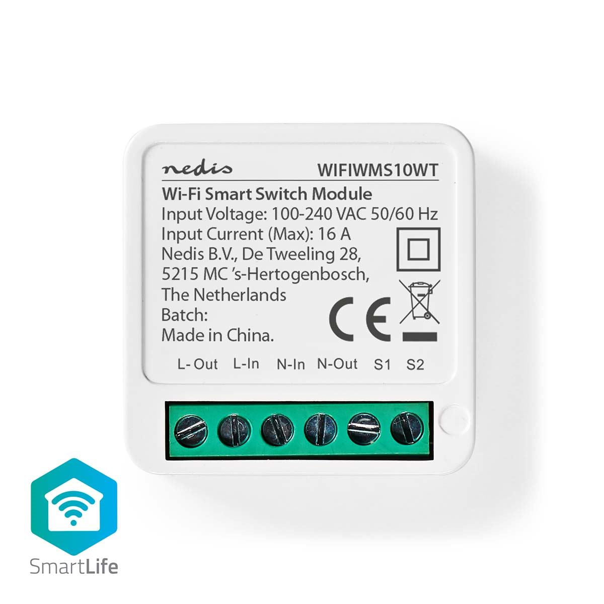 Nedis SmartLife Power Switch | Wi-Fi | 3680 W | Terminal Connection | App available for: Android™ / IOS