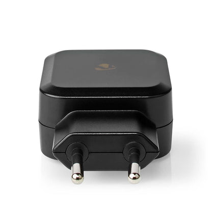 Nedis Wall Charger | 24 W | Quick charge feature | 2x 2.4 A | Number of outputs: 2 | 2x USB-A | No Cable Included | Single Voltage Output | Black