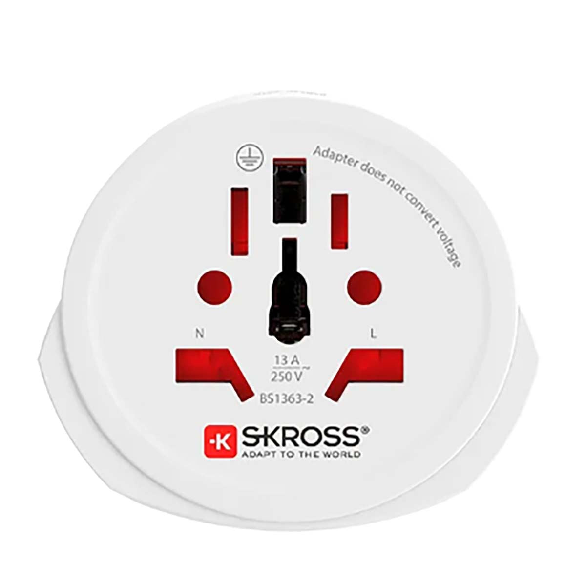 Skross SKR1500211EC | Travel adapter World to Europe for 2- and 3-pole devices from more than 220 destinations
