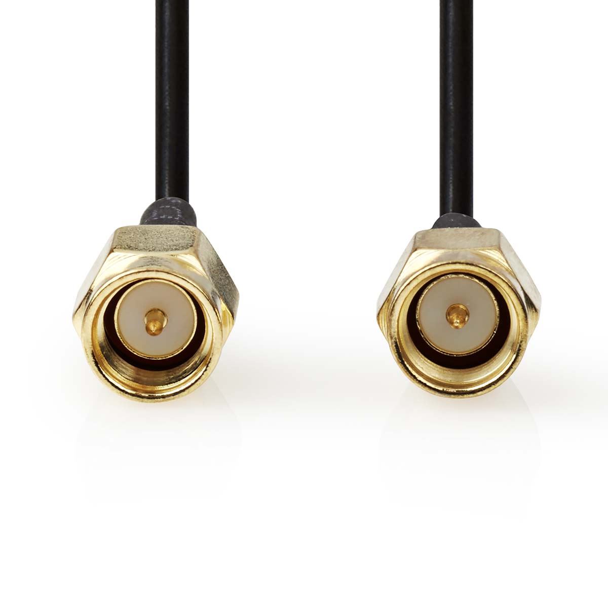Nedis SMA Cable | SMA Male | SMA Male | Gold Plated | 50 Ohm | Single Shielded | 5.00 m | Round | PVC | Black | Label