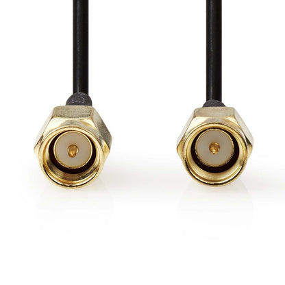 Nedis SMA Cable | SMA Male | SMA Male | Gold Plated | 50 Ohm | Single Shielded | 5.00 m | Round | PVC | Black | Label