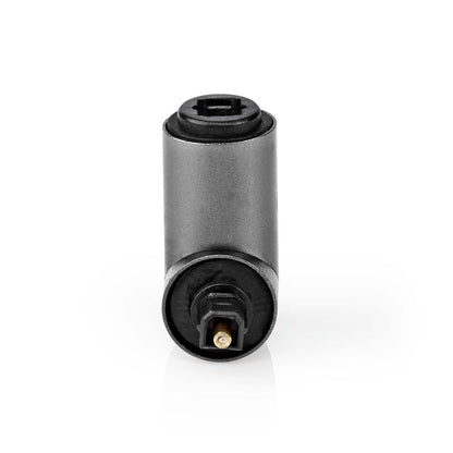 Nedis TosLink Adapter | TosLink Female | TosLink Male | Angled 90° | Aluminium | Gun Metal Grey | 1 pcs | Box