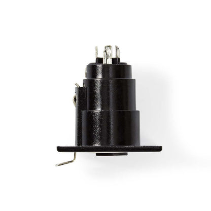 Nedis XLR Connector | Straight | Female | Nickel Plated | Chassis | Cable input diameter: 5.0 mm | Metal | Black | 1 pcs | Polybag