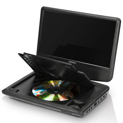 Lenco DVP-901BK | Portable 9" DVD-Player | New design with bracket Black
