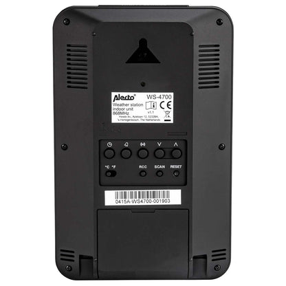 Alecto Weather Station | Indoor and Outdoor Temperature, Forcast, Wind, Humidity, Rain & More | Outside Wireless sensor | Black